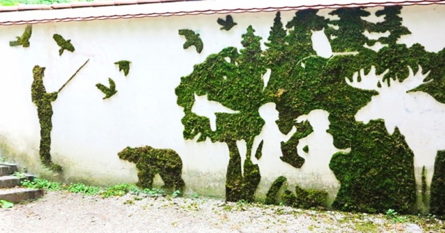 Живе графіті з моху, яке можна зробити самому. За це вас навіть похвалять