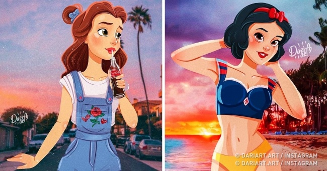 Художниця показала, якими б були принцеси Disney в сучасному світі