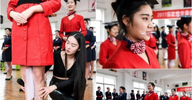 Ось так навчають стюардес у Китаї